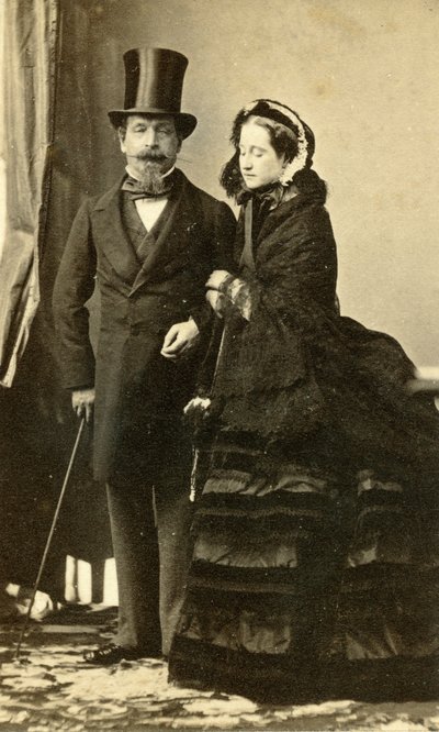 Keizer Napoleon III en keizerin Eugénie door Andre Adolphe Eugene Disderi