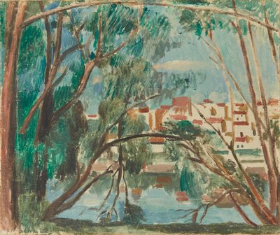 De oevers van de Seine bij Carrières-sur-Seine door Andre Derain