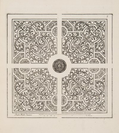 Ontwerp voor Parterre, uit Theatre des Plans et Jardinages, pub.1652 door André Mollet