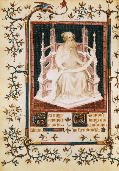 De profeet Jesaja, miniatuur uit het Psalter door Andre Beauneveu