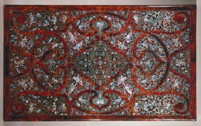 Ingelegd blad in stijl van Andre-Charles Boulle (detail) door Andre Charles Boulle