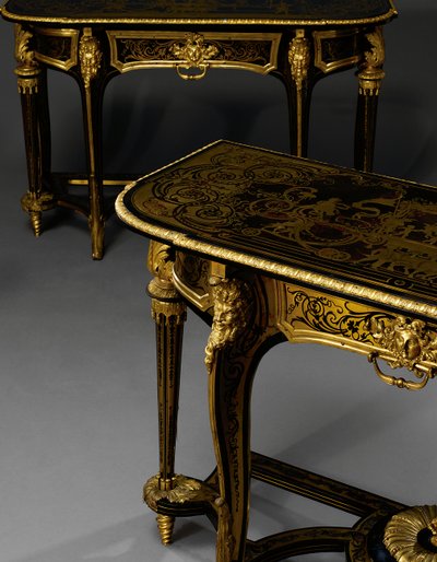 Bijpassend paar Louis XIV pier tafels, ca. 1710 door Andre Charles Boulle