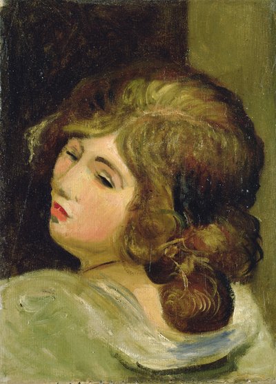 Kop van een vrouw (olieverf op doek) door Andre Derain