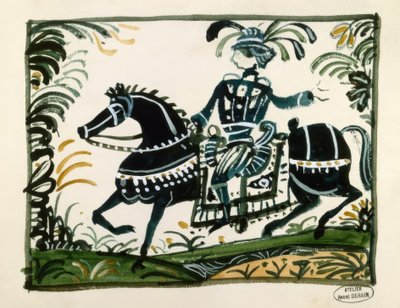 Ruiter met pluim door Andre Derain