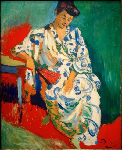 Vrouw met sjaal, Madame Matisse met kimono door Andre Derain