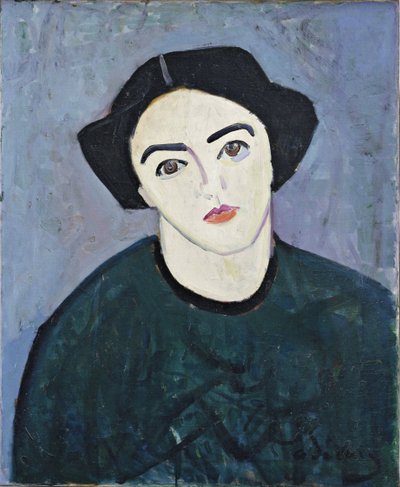 Madame Derain in het groen door Andre Derain