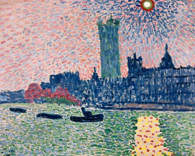 Westminster vanaf de South Bank, Londen door Andre Derain