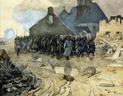 Eerste Wereldoorlog: terugkeer van de patrouille, juli 1915 door Andre Devambez