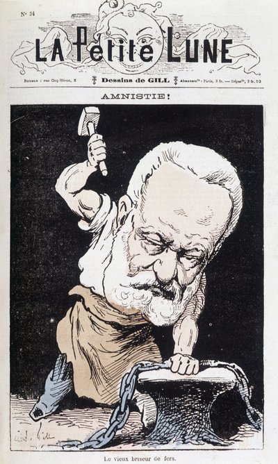 Amnestie! : De Oude IJzerbreker (Karikatuur Victor Hugo) - door Gill, in The Little Moon door Andre Gill