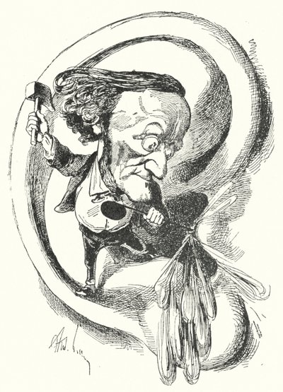 Karikatuur van de Duitse componist Richard Wagner door Andre Gill