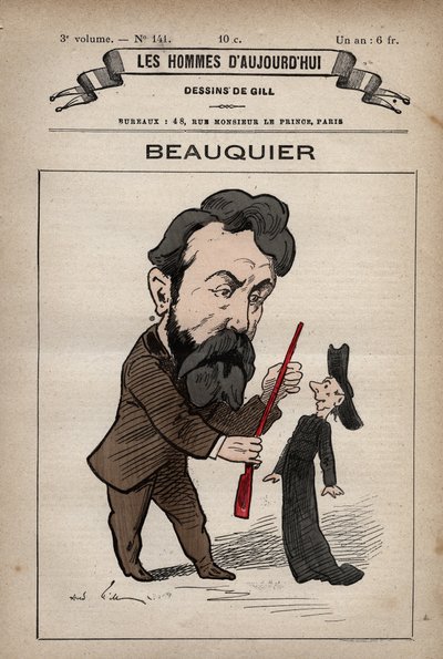 Cartoon van Charles Beauquier Franse politicus 1833 - 1916 uit 