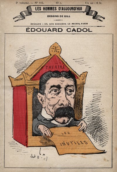 Cartoon van Edward Cadol (1831-1898) Engelse romanschrijver uit 