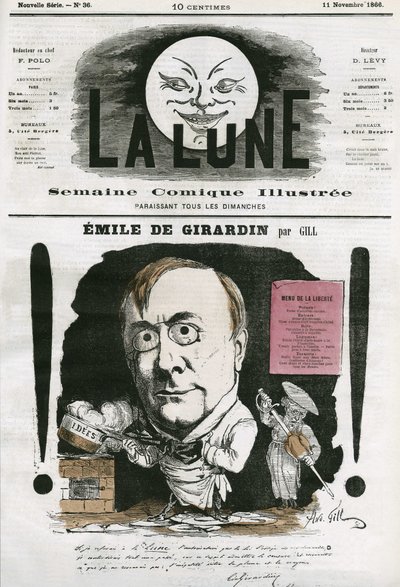 Portret van Emile de Girardin (1806-1881), Franse journalist door Andre Gill