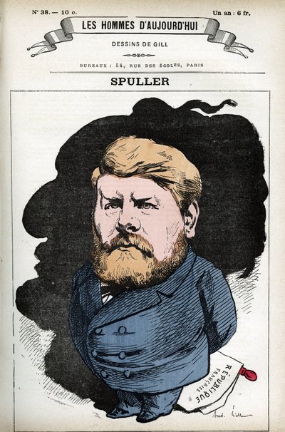Portret van Eugene Spuller (1835-1896), Franse politicus en advocaat. Cartoon door Gill, in 