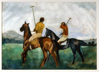 Polospelers (schilderij op doek) door Andre Mare