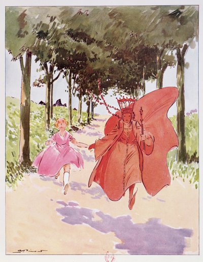 Alice en de Rode Koningin, illustratie uit 