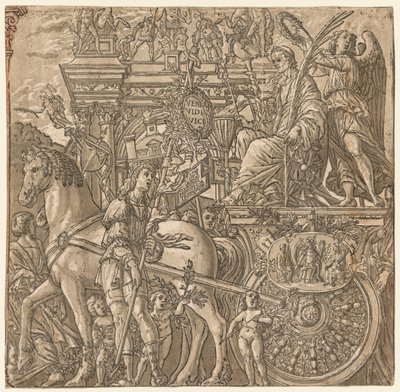 De Triomf van Julius Caesar: Caesar Triomfantelijk, 1593-99 door Andrea Andreani