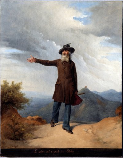 Het afscheid van de ballingschap. Met Giuseppe Mazzini gedwongen tot ballingschap in Zwitserland in 1831 door Andrea Gastaldi
