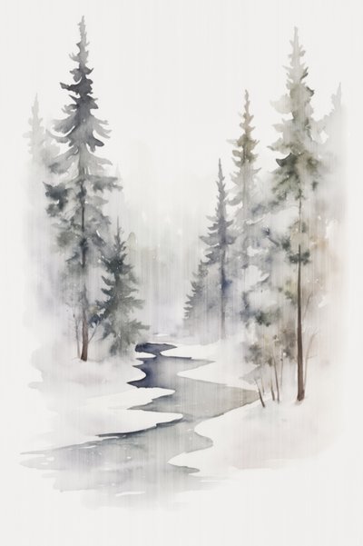 Rustige winterbeek in het bos door Andrea Haase
