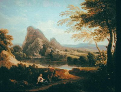 Landschap met een Verre Waterval door Andrea Locatelli