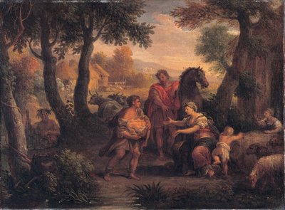 Vondst van Romulus en Remus, ca. 1720-1740 door Andrea Lucatelli