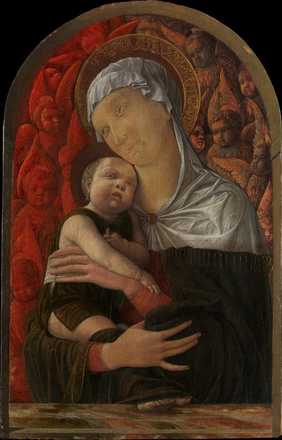 Madonna en Kind met serafijnen en cherubijnen, ca. 1454 door Andrea Mantegna