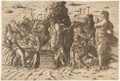 De graflegging door Andrea Mantegna
