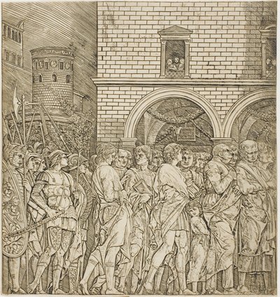 De senatoren, uit Triomf van Caesar door Andrea Mantegna