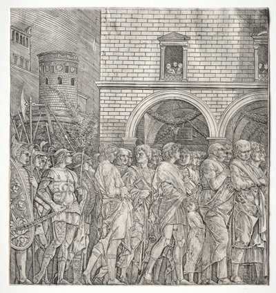 De Triomfen van Caesar: De Senatoren, 1400s door Andrea Mantegna