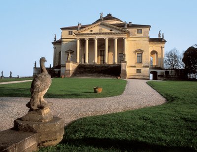 Renaissance architectuur: zicht op villa Capra genaamd de Rotonda, ontworpen door architect Andrea di Pietro dalla Gondola genaamd Andrea Palladio (1508-1580) 1566 Vicenza, Italië door Andrea Palladio