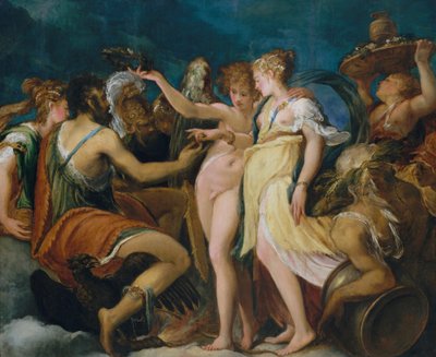 Het Huwelijk van Cupido en Psyche door Andrea Schiavone