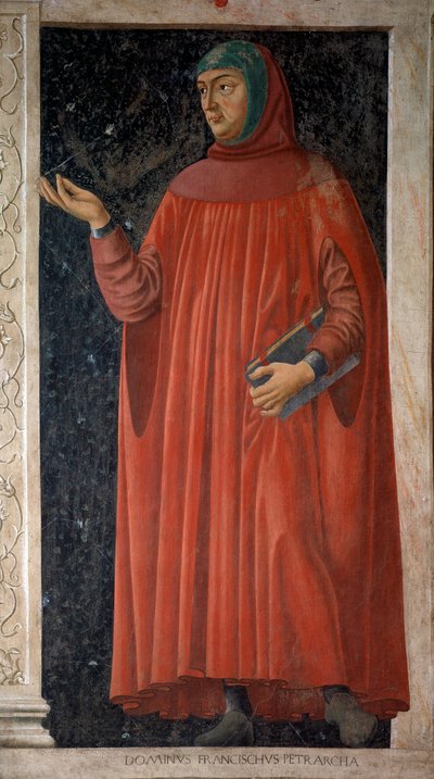 Portret van Francesco Petrarca (fresco, circa 1451) door Andrea del Castagno
