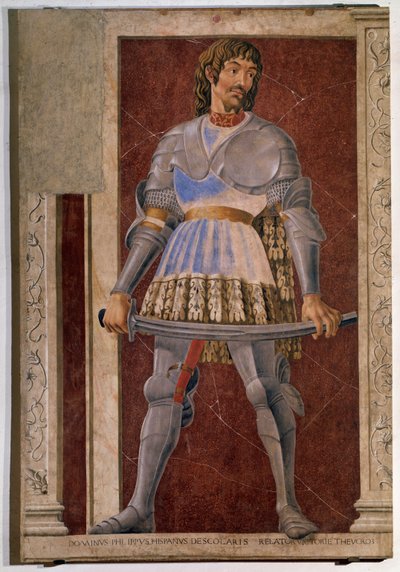 Portret van de Florentijnse condottiere Pippo Spano door Andrea del Castagno