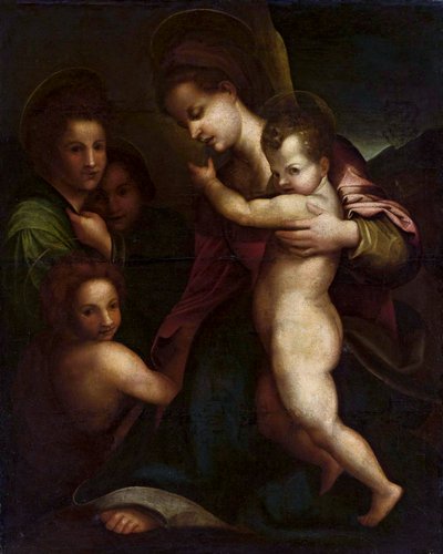 Madonna met Kind Jezus en Johannes door Andrea del Sarto