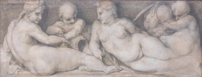 Scène met figuren in klassieke stijl door Andrea del Sarto