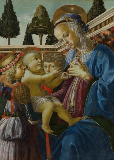 De Maagd en het Kind met Twee Engelen door Andrea del Verrocchio