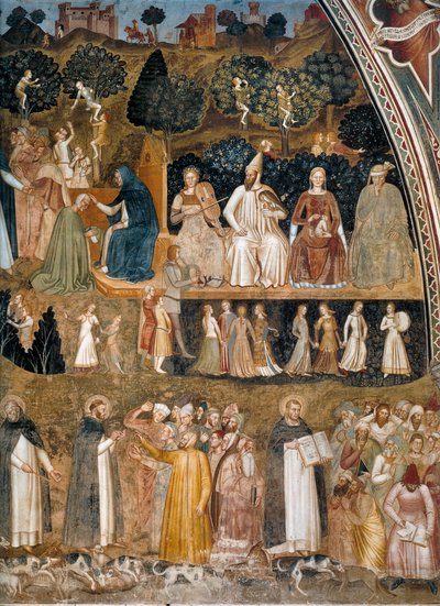 Triomf van de Kerk, Kerk Militant en Triomfantelijk Alternatieve titel(s):  Allegorie van de Actieve en Triomferende Kerk en de Dominicaanse orde door Andrea di Bonaiuto
