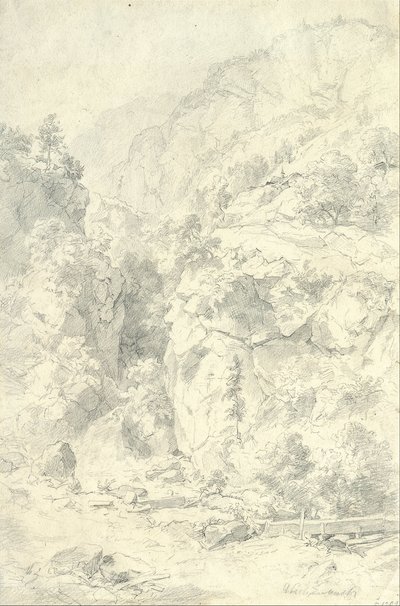 Bergachtig Landschap door Andreas Achenbach