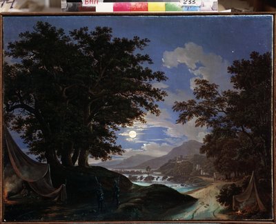 Decorontwerp voor de opera Roeslan en Ludmila van Milhail Glinka door Andreas Leonhard Roller