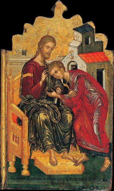 Christus zegent Sint Johannes de Evangelist door Andreas Ritzos