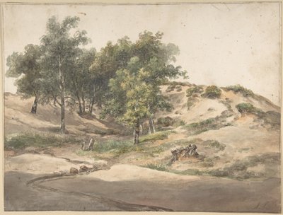 Een bosrijk landschap bij Beekhuizen door Andreas Schelfhout
