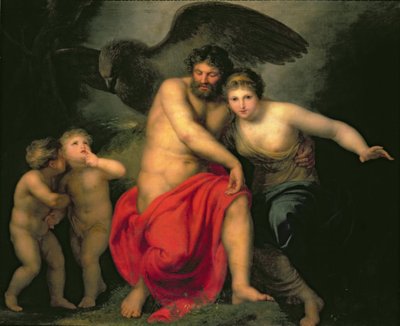 Zeus en Hera op de berg Ida, 1775 door Andreas or Andries Lens