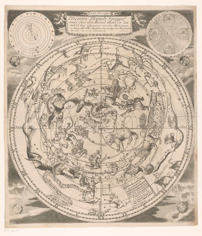 Hemelkaart met de noordelijke sterrenbeelden door Andreas van Luchtenburg (possibly)