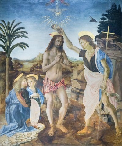 De doop van Christus door Andreea & Vinci Leonardo da (1452 1519) Verrocchio