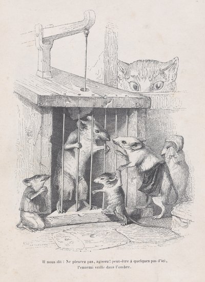 Hij vertelt ons: niet huilen, handelen! uit Scènes uit het privé- en openbare leven van dieren door Andrew Best Leloir