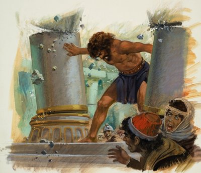 Samson (gouache op papier) door Andrew Howat