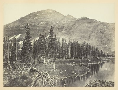 Meer bij de kop van Bear River, Uintah Mountain door Andrew Joseph Russell