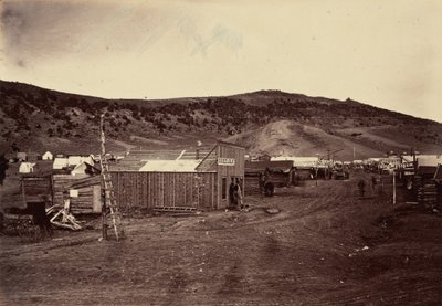 Plaat 29. Bear River City, bij de kolenvelden,1869 (foto) door Andrew Joseph Russell