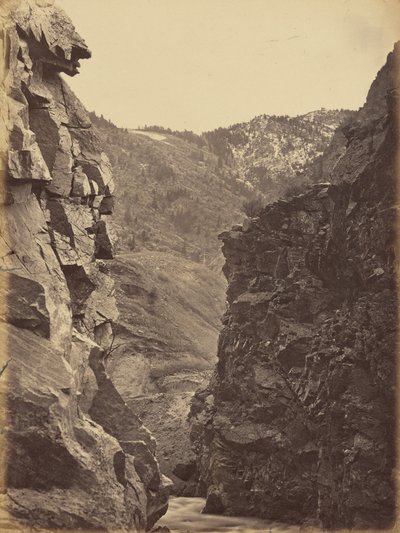 Plaat 40. Duivelspoort, Weber Canon,1869 (foto) door Andrew Joseph Russell
