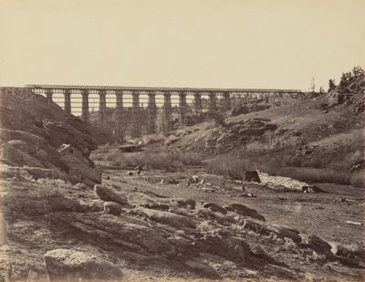 Plaat 7. Dale Creek Brug, algemeen beeld,1869 (foto) door Andrew Joseph Russell
